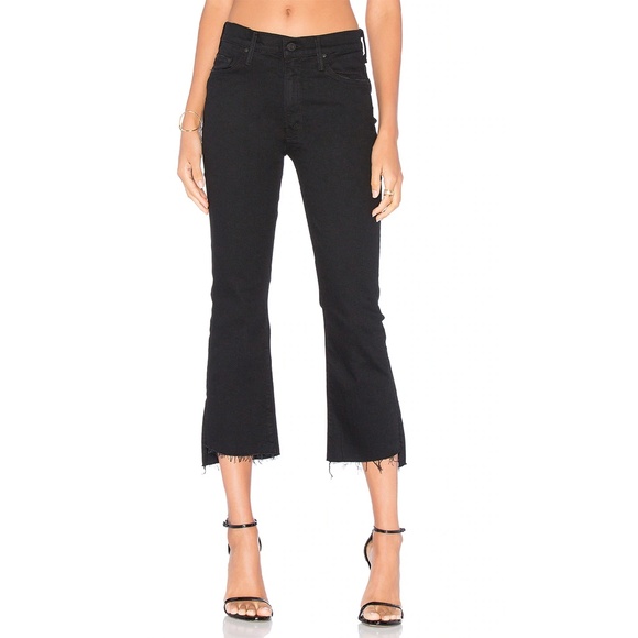 MOTHER Insider Crop Step Fray Black Jeans - Picture 2 of 12